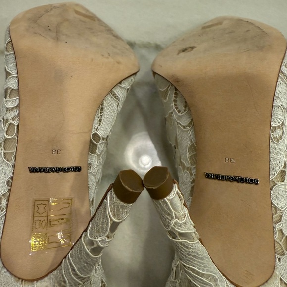 Dolce & Gabbana Belluci Pump Size 38 White Taorima Lace Crystals - Picture 9 of 11